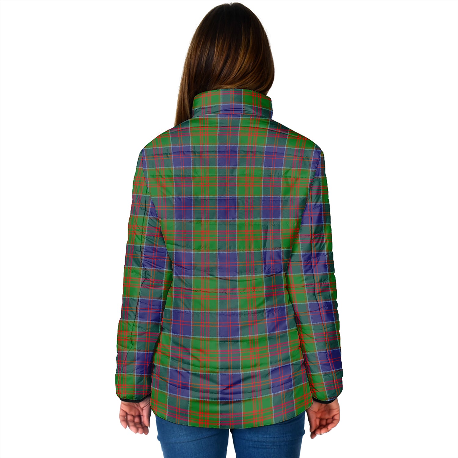 Stewart of Appin Hunting Modern Tartan Padded Jacket with Family Crest - Tartan Vibes Clothing