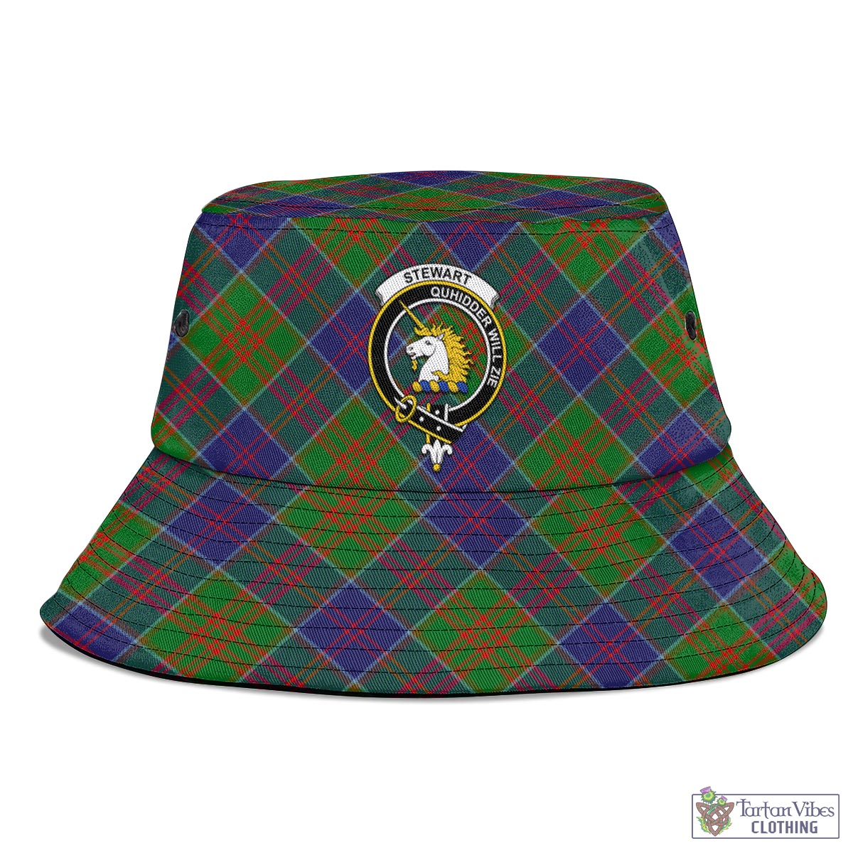 Tartan Vibes Clothing Stewart of Appin Hunting Modern Tartan Bucket Hat with Family Crest