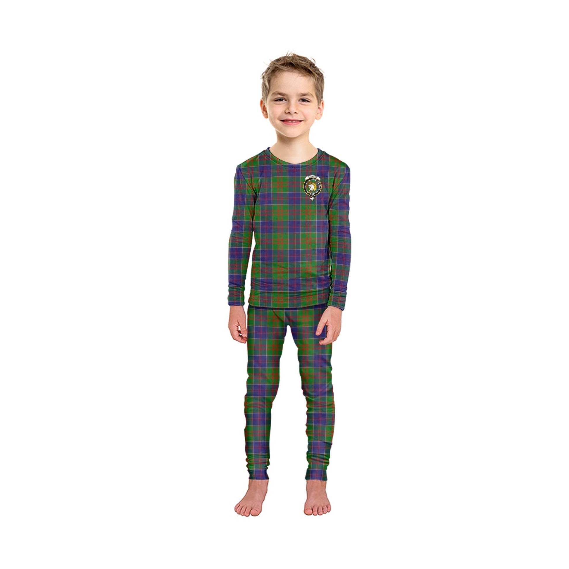 Stewart of Appin Hunting Modern Tartan Pajamas Family Set with Family Crest - Tartanvibesclothing