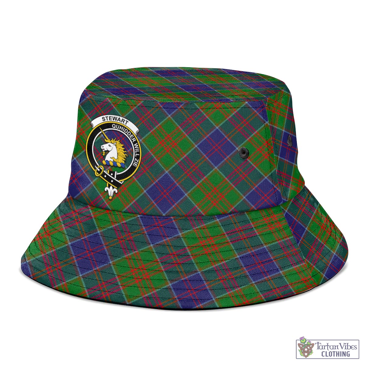 Tartan Vibes Clothing Stewart of Appin Hunting Modern Tartan Bucket Hat with Family Crest