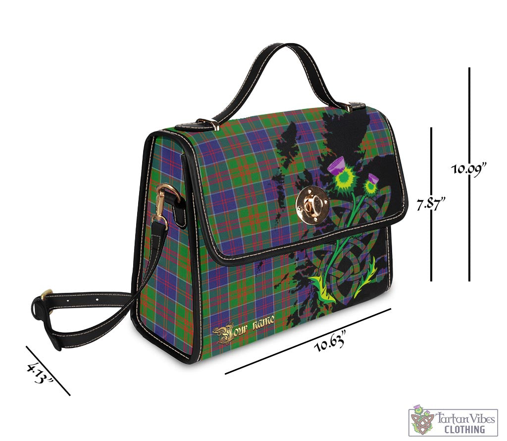 Tartan Vibes Clothing Stewart of Appin Hunting Modern Tartan Waterproof Canvas Bag with Scotland Map and Thistle Celtic Accents