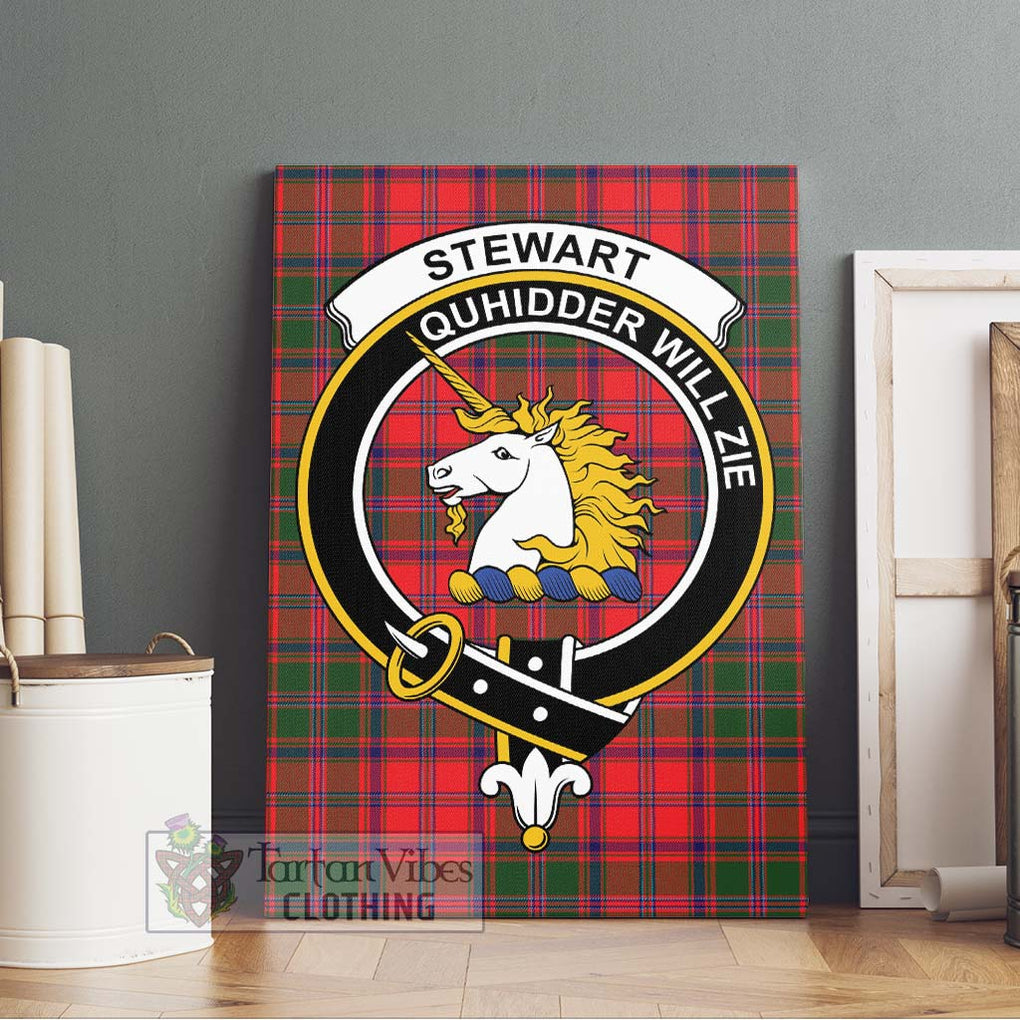 Stewart of Appin Modern Tartan Canvas Print Wall Art with Family Crest Without Frame - Tartan Vibes Clothing