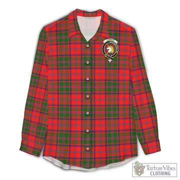 Stewart of Appin Modern Tartan Women's Casual Shirt with Family Crest