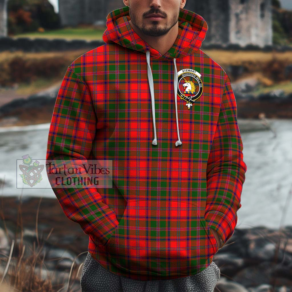 Stewart of Appin Modern Tartan Cotton Hoodie with Family Crest Pullover Hoodie XS - Tartan Vibes Clothing