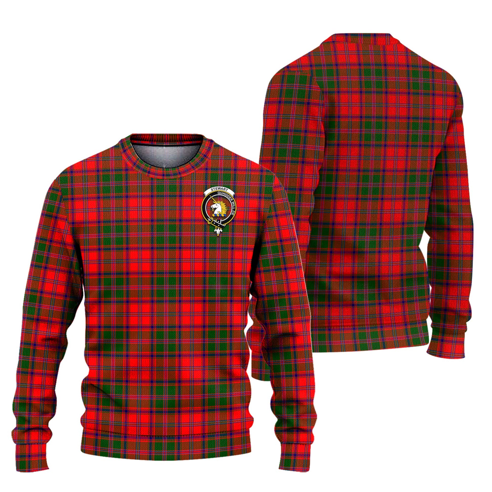 Stewart of Appin Modern Tartan Knitted Sweater with Family Crest Unisex - Tartanvibesclothing