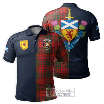 Stewart of Appin Modern Tartan Polo Shirt Alba with Scottish Lion Royal Arm Half Style