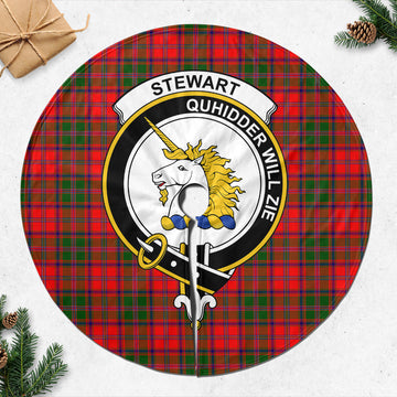 Stewart of Appin Modern Tartan Christmas Tree Skirt with Family Crest