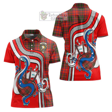 Stewart of Appin Modern Tartan Women's Polo Shirt with Epic Bagpipe Style