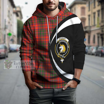 Stewart of Appin Modern Tartan Hoodie with Family Crest Circle Style