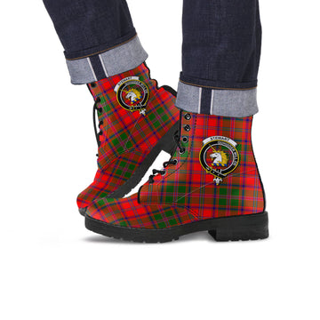 Stewart of Appin Modern Tartan Leather Boots with Family Crest