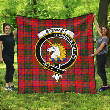 Stewart of Appin Modern Tartan Quilt with Family Crest