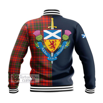 Stewart of Appin Modern Tartan Baseball Jacket Alba with Scottish Lion Royal Arm Half Style