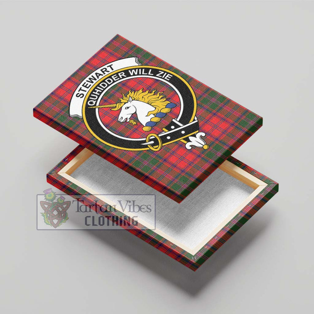 Stewart of Appin Modern Tartan Canvas Print Wall Art with Family Crest - Tartan Vibes Clothing