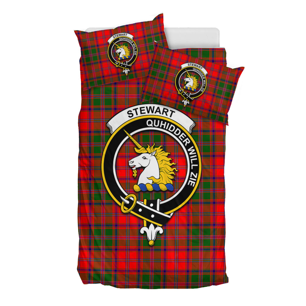 Stewart of Appin Modern Tartan Bedding Set with Family Crest - Tartan Vibes Clothing