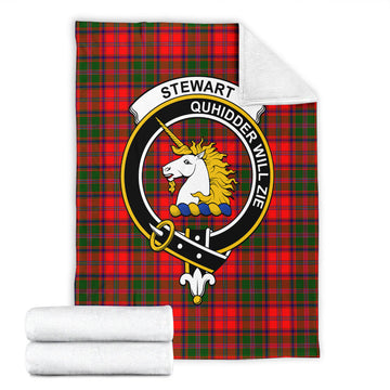 Stewart of Appin Modern Tartan Blanket with Family Crest