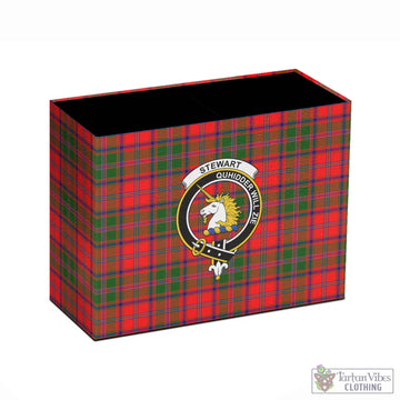 Stewart of Appin Modern Tartan Pen Holder with Family Crest