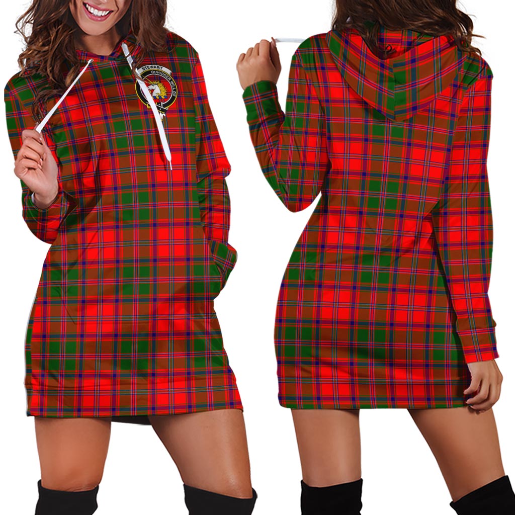 Stewart of Appin Modern Tartan Hoodie Dress with Family Crest - Tartan Vibes Clothing