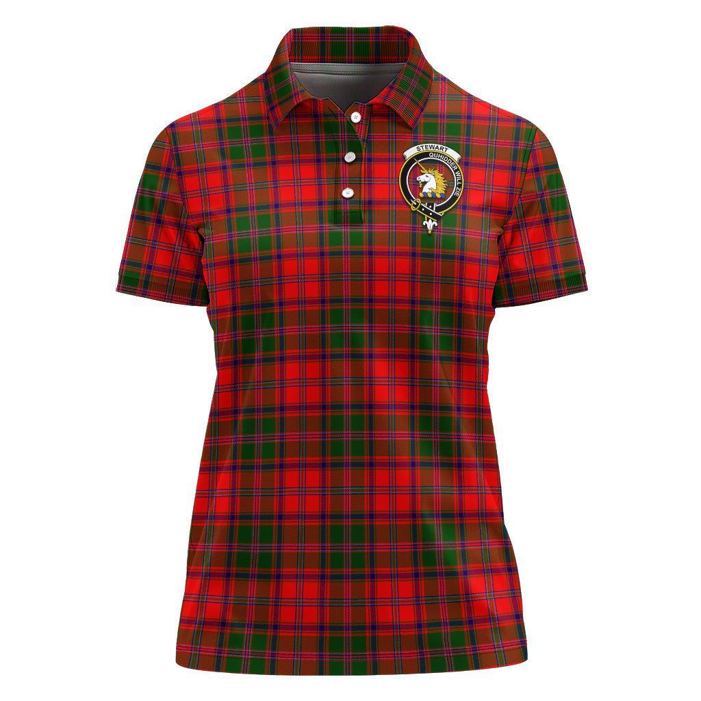 stewart-of-appin-modern-tartan-polo-shirt-with-family-crest-for-women