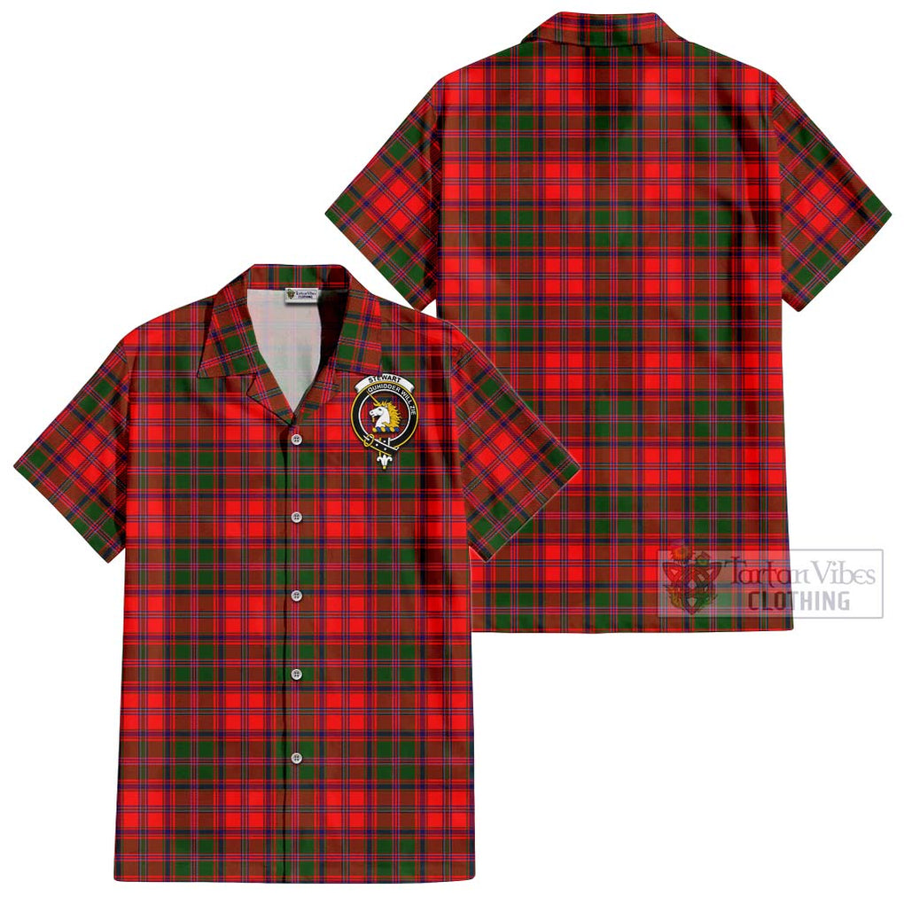 Stewart of Appin Modern Tartan Cotton Hawaiian Shirt with Family Crest Kid - Tartan Vibes Clothing