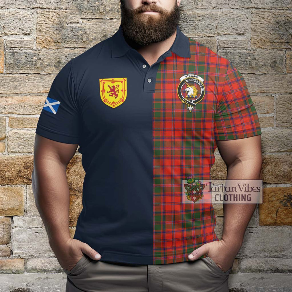 Tartan Vibes Clothing Stewart of Appin Modern Tartan Polo Shirt with Scottish Lion Royal Arm Half Style