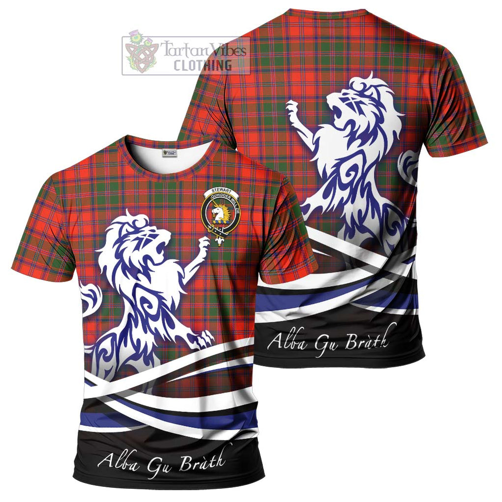 Tartan Vibes Clothing Stewart of Appin Modern Tartan Cotton T-shirt with Alba Gu Brath Regal Lion Emblem