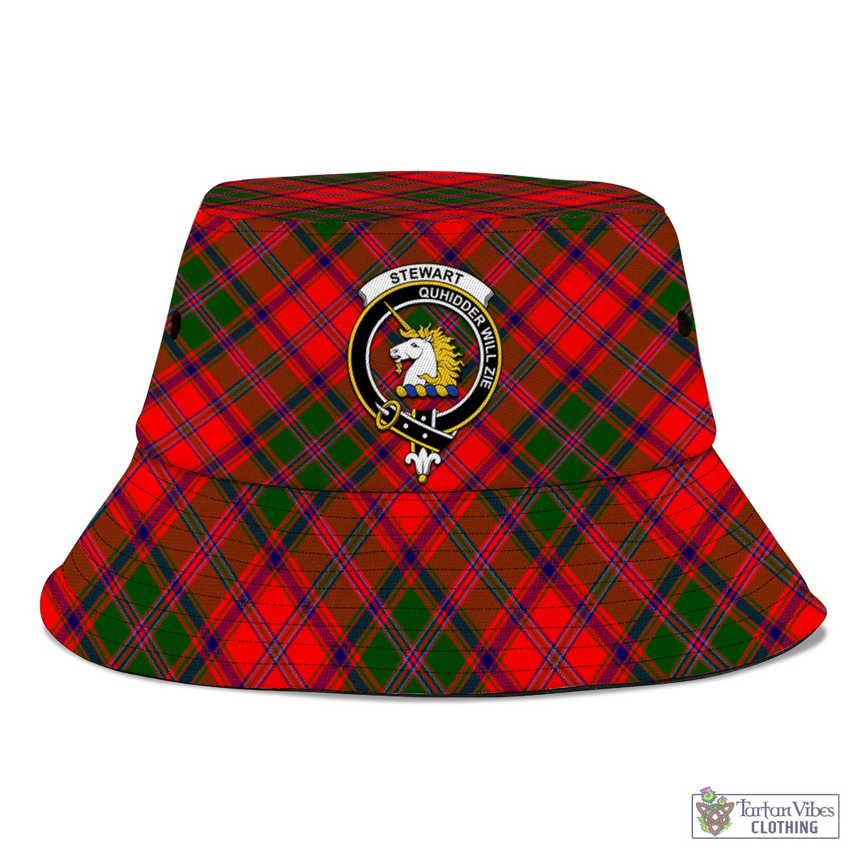 Tartan Vibes Clothing Stewart of Appin Modern Tartan Bucket Hat with Family Crest