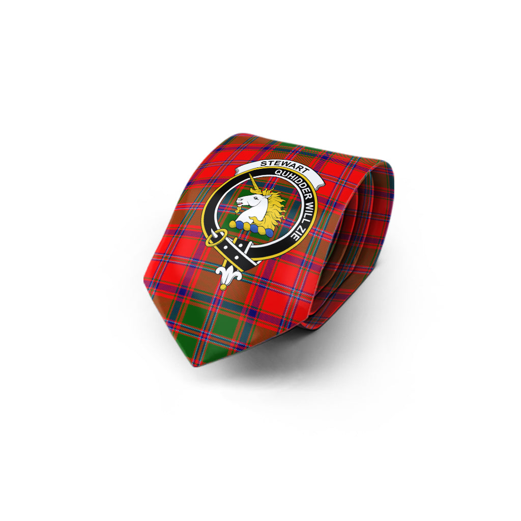 Stewart of Appin Modern Tartan Classic Necktie with Family Crest - Tartan Vibes Clothing