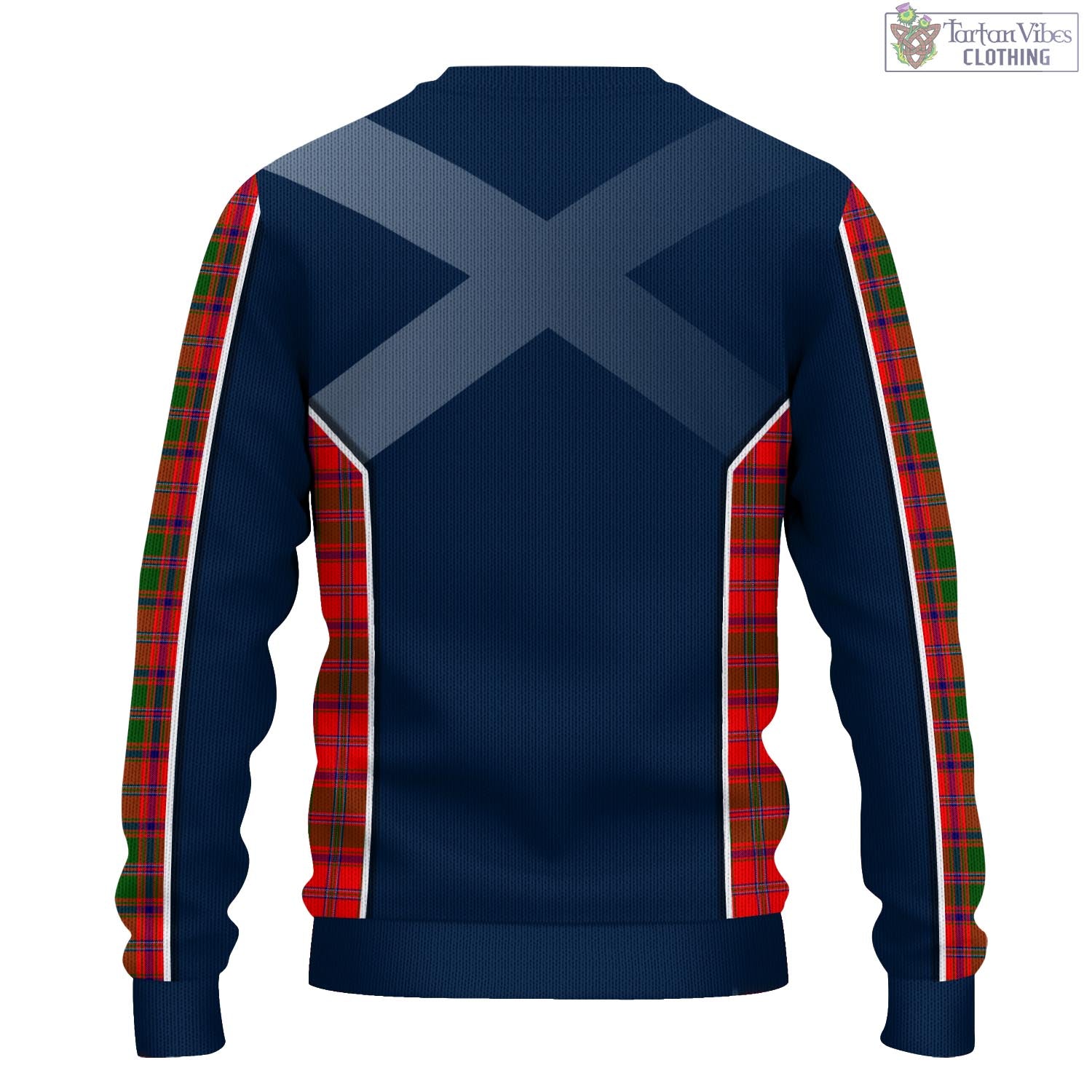 Tartan Vibes Clothing Stewart of Appin Modern Tartan Knitted Sweatshirt with Family Crest and Scottish Thistle Vibes Sport Style