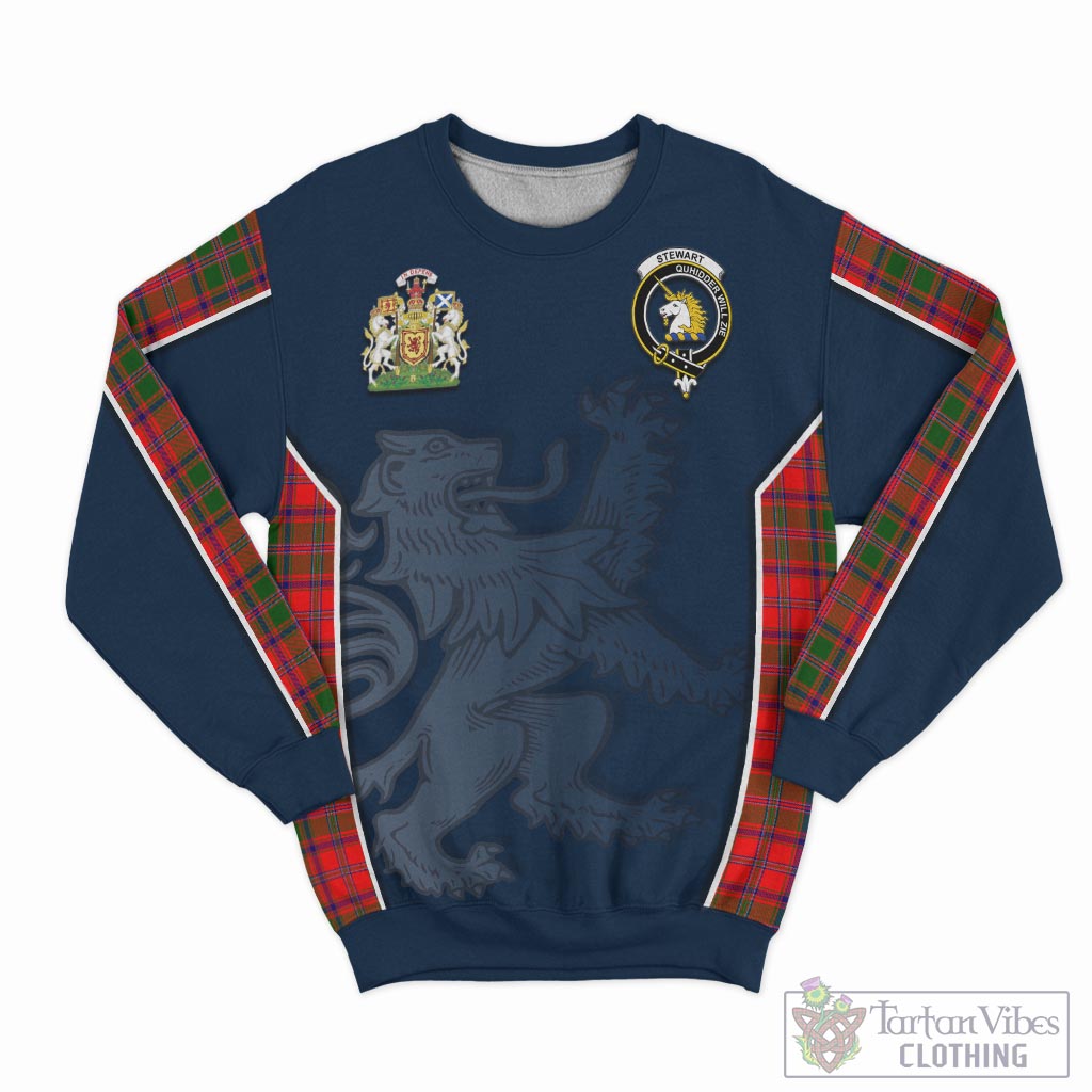 Tartan Vibes Clothing Stewart of Appin Modern Tartan Sweater with Family Crest and Lion Rampant Vibes Sport Style