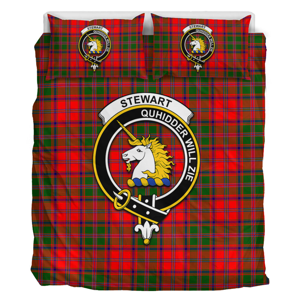 Stewart of Appin Modern Tartan Bedding Set with Family Crest - Tartan Vibes Clothing