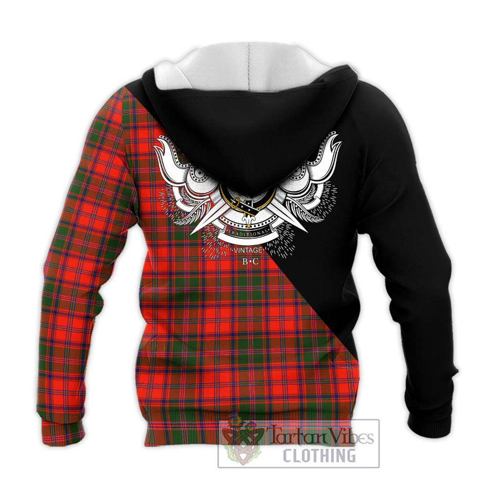 Stewart of Appin Modern Tartan Knitted Hoodie with Family Crest and Military Logo Style - Tartanvibesclothing Shop