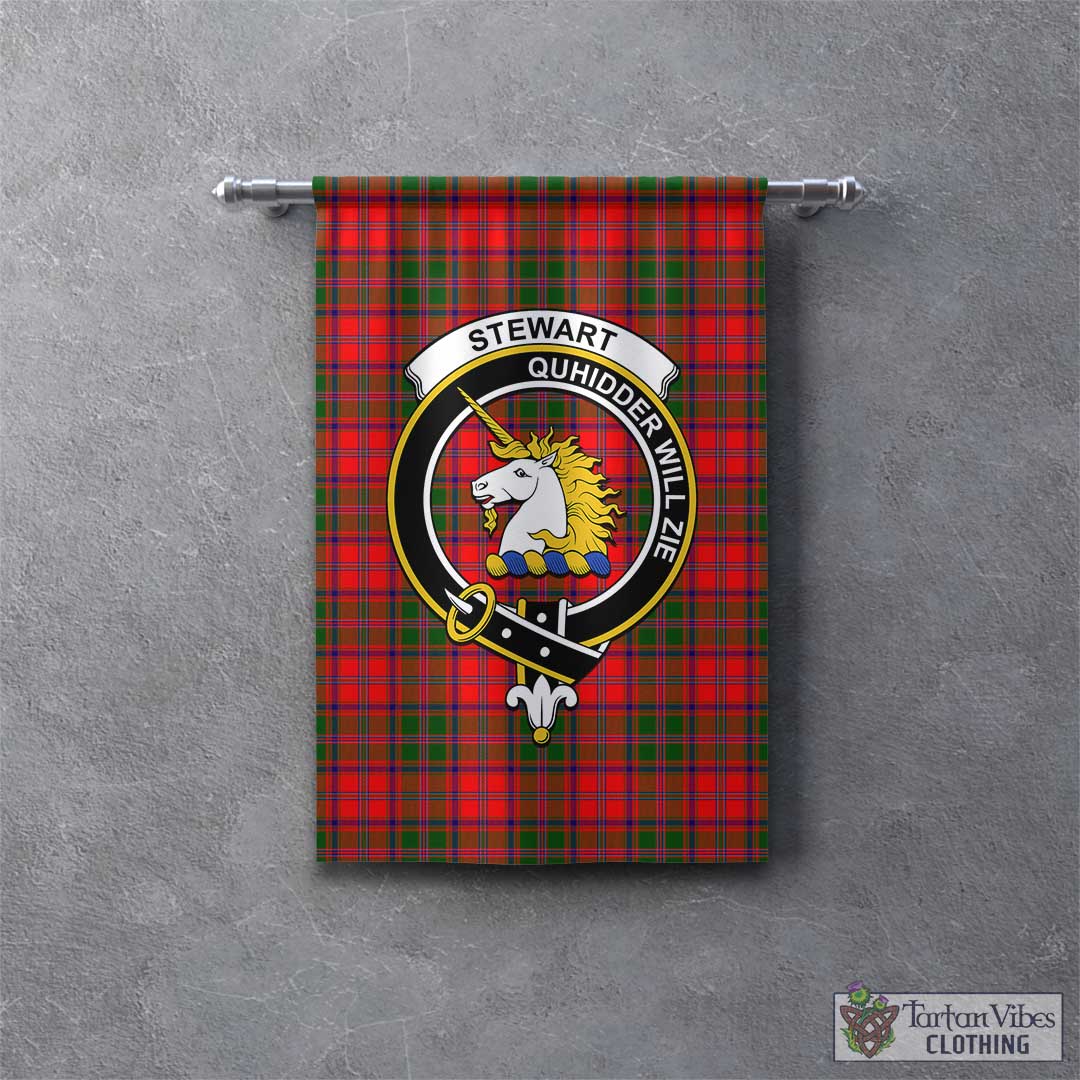 Tartan Vibes Clothing Stewart of Appin Modern Tartan Gonfalon, Tartan Banner with Family Crest