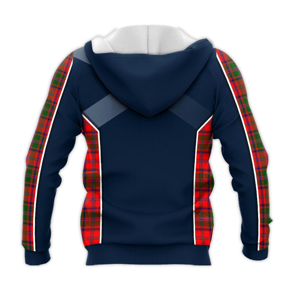 Tartan Vibes Clothing Stewart of Appin Modern Tartan Knitted Hoodie with Family Crest and Scottish Thistle Vibes Sport Style