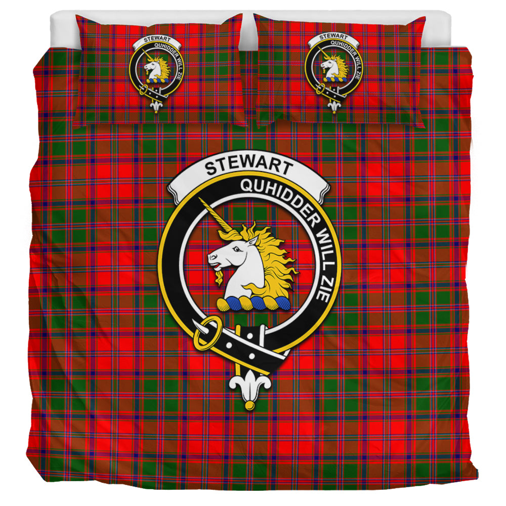 Stewart of Appin Modern Tartan Bedding Set with Family Crest UK Bedding Set UK Super King 104*94 inch - Tartan Vibes Clothing