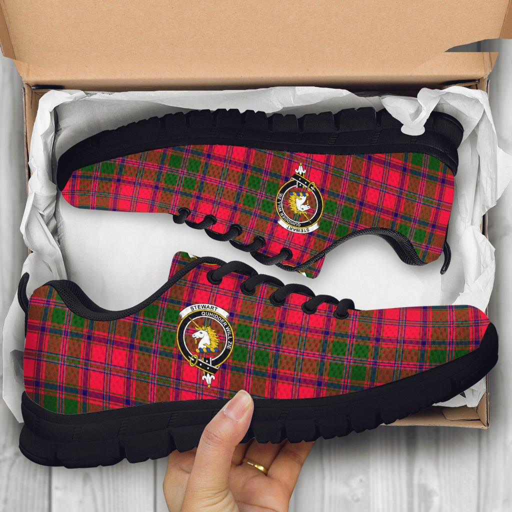 Stewart of Appin Modern Tartan Sneakers with Family Crest - Tartan Vibes Clothing