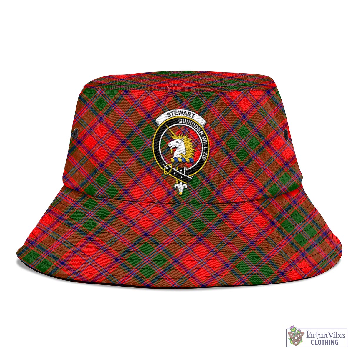 Tartan Vibes Clothing Stewart of Appin Modern Tartan Bucket Hat with Family Crest