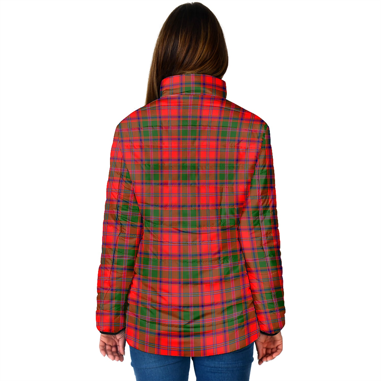 Stewart of Appin Modern Tartan Padded Jacket with Family Crest - Tartan Vibes Clothing