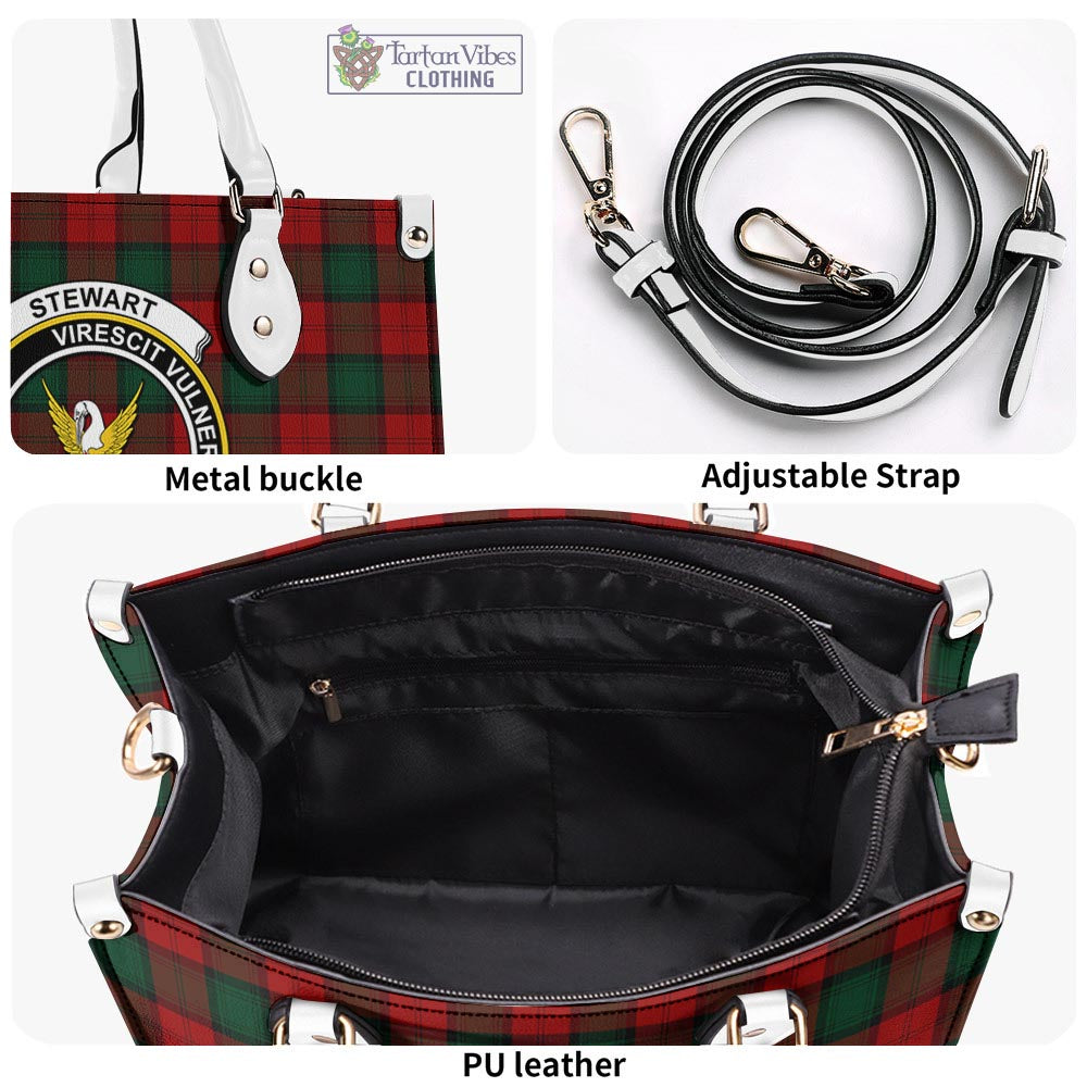 Tartan Vibes Clothing Stewart of Atholl Tartan Luxury Leather Handbags with Family Crest