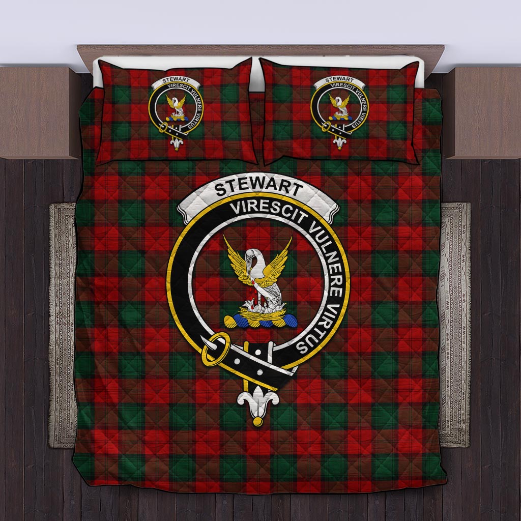 Stewart of Atholl Tartan Quilt Bed Set with Family Crest Twin - Tartan Vibes Clothing