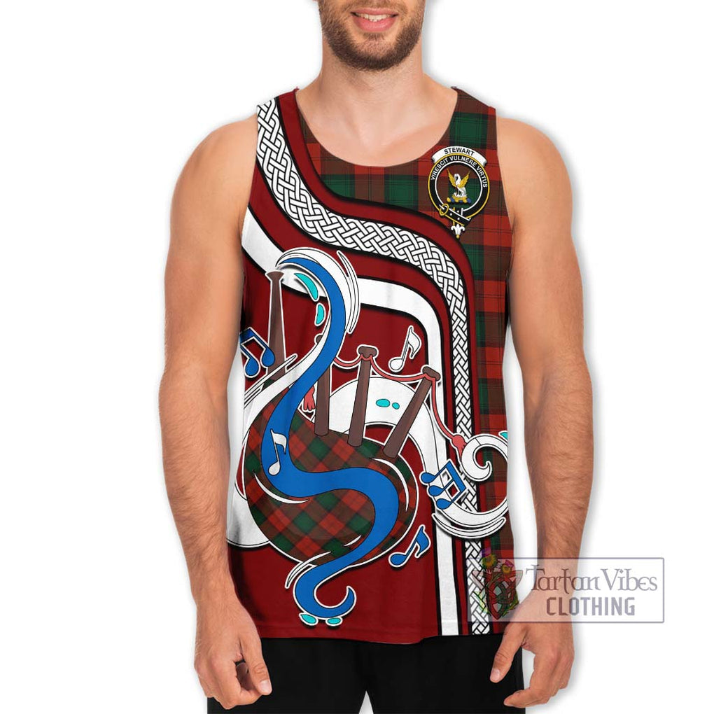 Stewart of Atholl Tartan Men's Tank Top with Epic Bagpipe Style Men - Tartanvibesclothing Shop