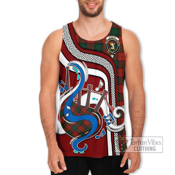 Stewart of Atholl Tartan Men's Tank Top with Epic Bagpipe Style