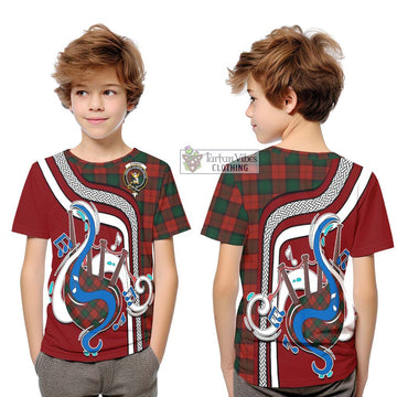 Stewart of Atholl Tartan Kid T-Shirt with Epic Bagpipe Style