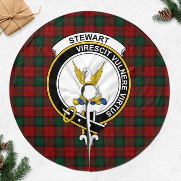 Stewart of Atholl Tartan Christmas Tree Skirt with Family Crest