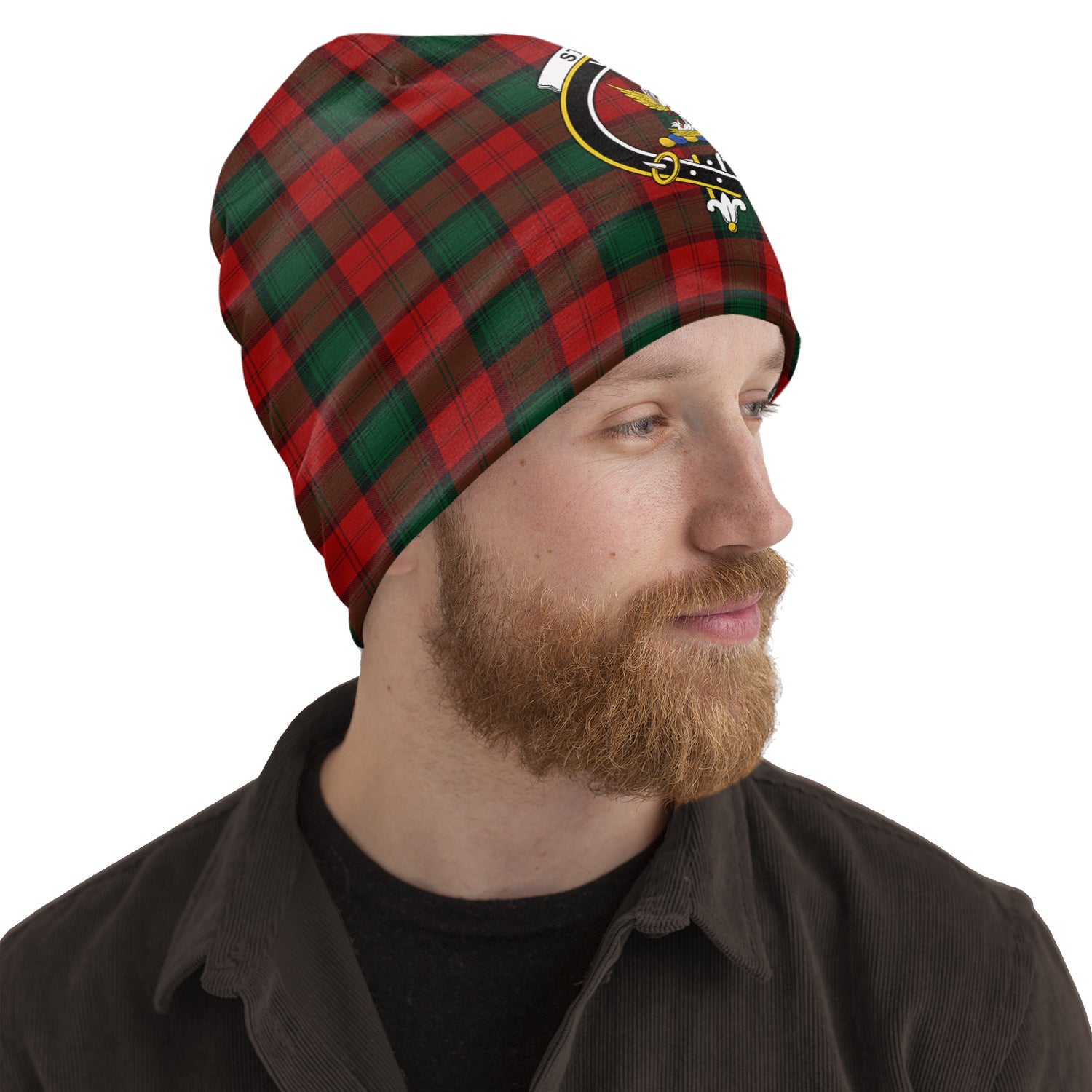 Stewart of Atholl Tartan Beanies Hat with Family Crest One Size 10.5*10.2 inches - Tartan Vibes Clothing