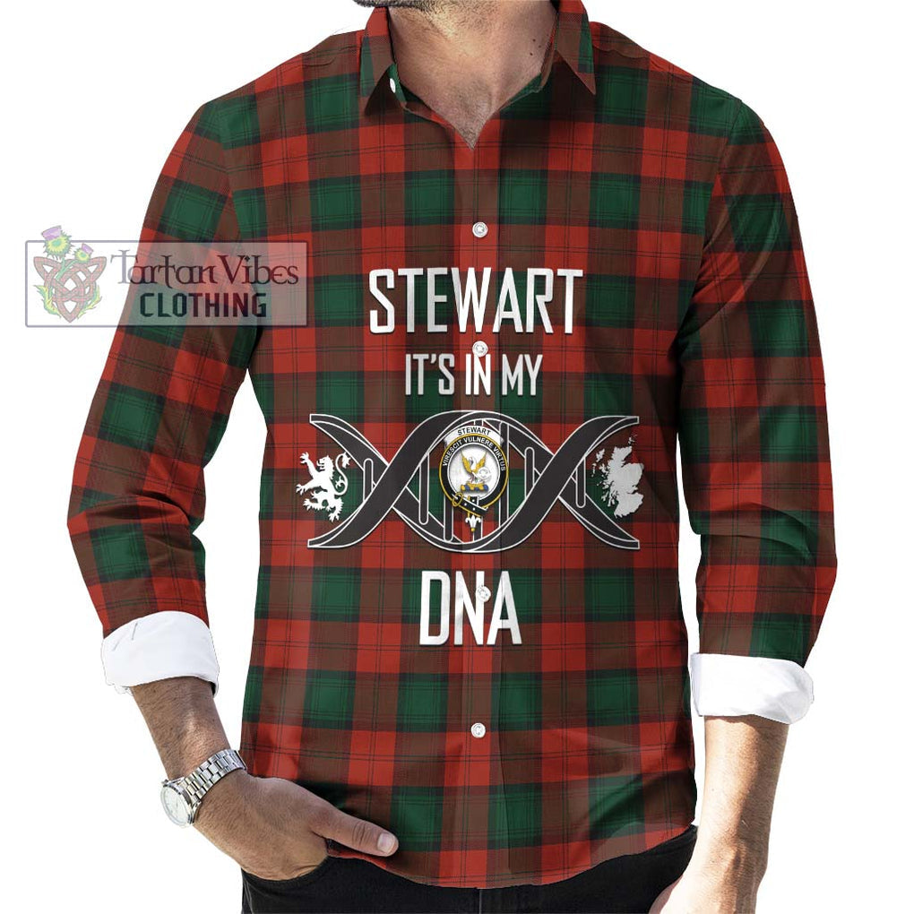 Stewart of Atholl Tartan Long Sleeve Button Shirt with Family Crest DNA In Me Style Men's Shirt S - Tartanvibesclothing Shop