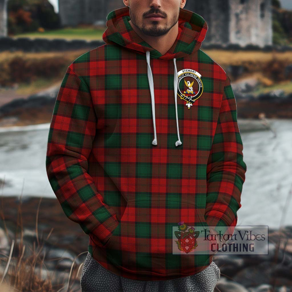 Stewart of Atholl Tartan Cotton Hoodie with Family Crest Pullover Hoodie XS - Tartan Vibes Clothing