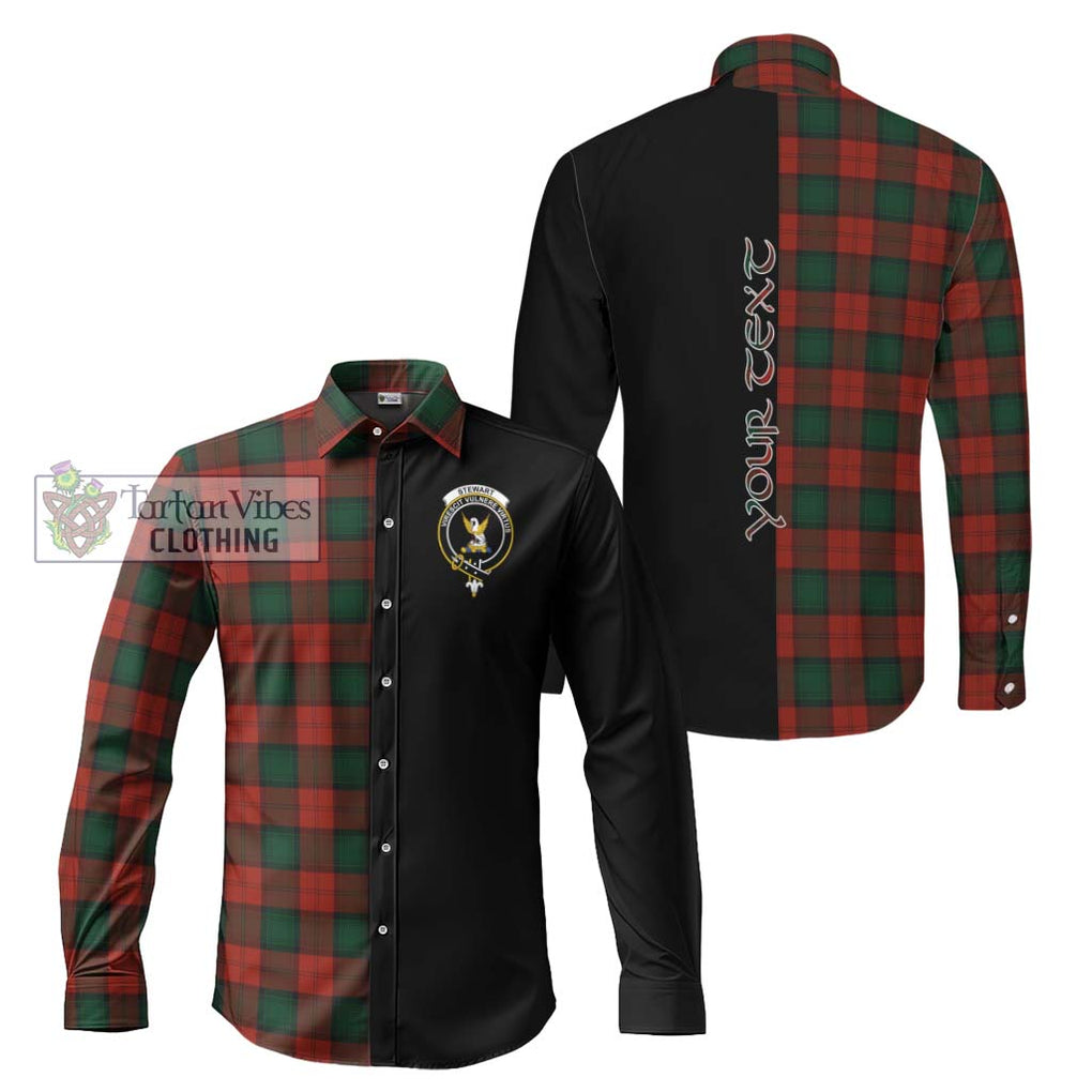 Stewart of Atholl Tartan Long Sleeve Button Shirt with Family Crest and Half Of Me Style Men's Shirt S - Tartanvibesclothing Shop