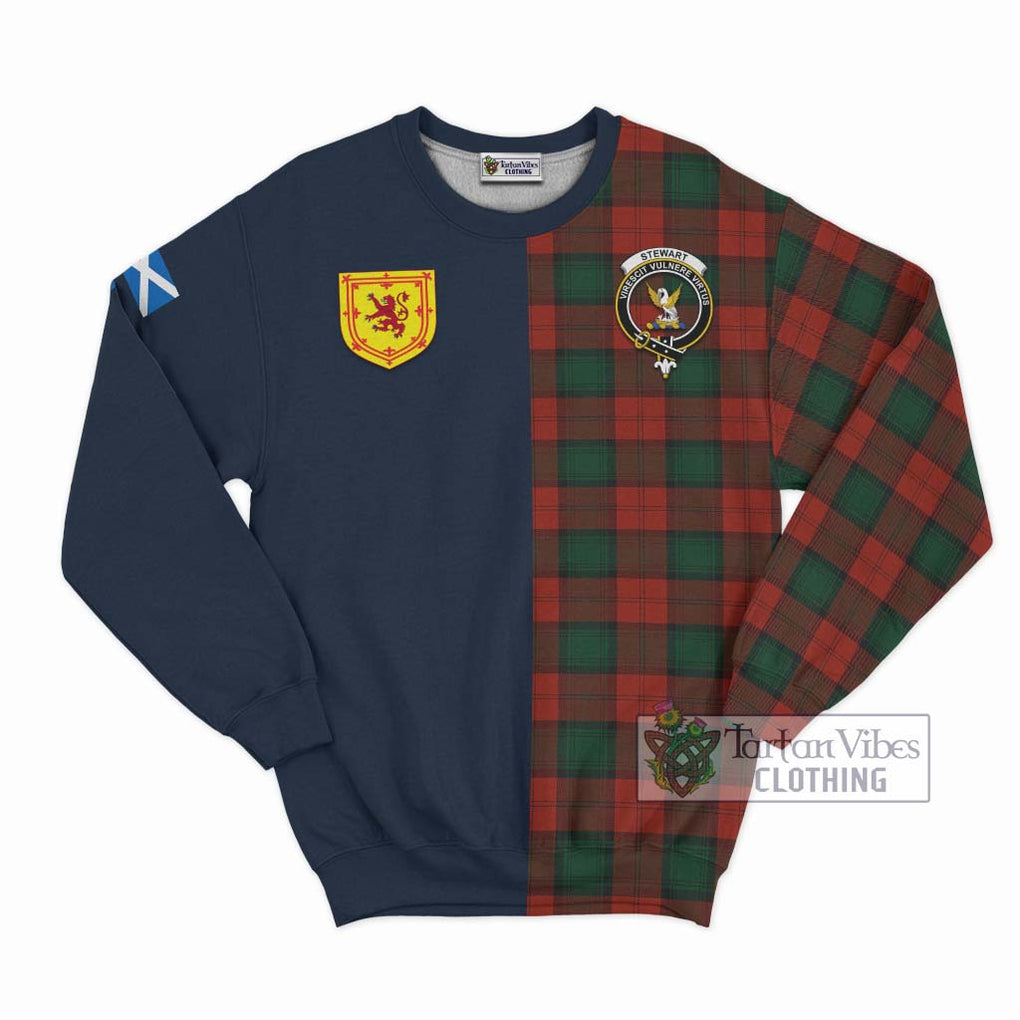 Tartan Vibes Clothing Stewart of Atholl Tartan Sweatshirt with Scottish Lion Royal Arm Half Style