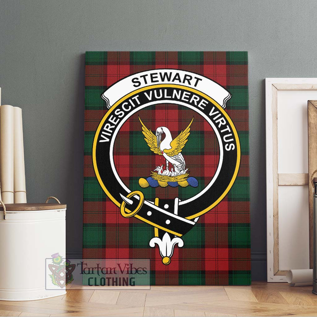 Stewart of Atholl Tartan Canvas Print Wall Art with Family Crest Without Frame - Tartan Vibes Clothing