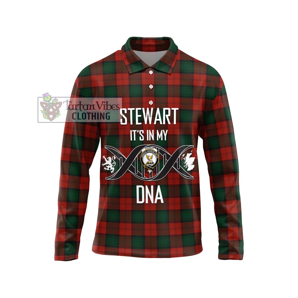 Stewart of Atholl Tartan Long Sleeve Polo Shirt with Family Crest DNA In Me Style Unisex - Tartanvibesclothing Shop